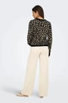 Only Onlleo Regular Fit V Yaka Bayan Hırka 15349819 SİYAH-BEJ
