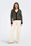 Only Onlleo Regular Fit V Yaka Bayan Hırka 15349819 SİYAH-BEJ