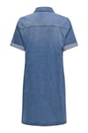 Only Onllisa Pamuklu Regular Fit  Klasik Yaka Mini Kot Kadın Elbise 15353176 MAVİ
