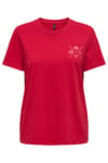 Only Onllotta Pamuklu Regular Fit Kadın T Shirt 15339251 KIRMIZI