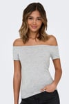 Only Onlluca Regular Fit Madonna Yaka Kadın T Shirt 15369909 GRİ