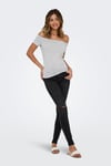 Only Onlluca Regular Fit Madonna Yaka Kadın T Shirt 15369909 GRİ