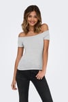 Only Onlluca Regular Fit Madonna Yaka Kadın T Shirt 15369909 GRİ