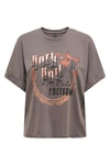 Only Onllucy Baskılı % 100 Pamuk Regular Fit Bisiklet Yaka Bayan T Shirt 15316637 VİZON