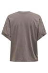 Only Onllucy Baskılı % 100 Pamuk Regular Fit Bisiklet Yaka Bayan T Shirt 15316637 VİZON