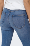 Only Onlluna Pamuklu Flare Fit Yüksek Bel Geniş Paça Jeans Bayan Kot Pantolon 15323175 MAVİ