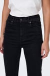 Only Onlluna Pamuklu Flare Fit Yüksek Bel Geniş Paça Jeans Bayan Kot Pantolon 15323175 SİYAH