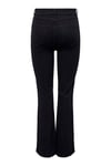 Only Onlluna Pamuklu Flare Fit Yüksek Bel Geniş Paça Jeans Bayan Kot Pantolon 15323175 SİYAH