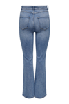 Only Onlluna Pamuklu Flare Fit Yüksek Bel Geniş Paça Jeans Bayan Kot Pantolon 15323175 MAVİ