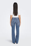 Only Onlluna Pamuklu Flare Fit Yüksek Bel Geniş Paça Jeans Bayan Kot Pantolon 15323175 MAVİ