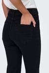 Only Onlluna Pamuklu Flare Fit Yüksek Bel Geniş Paça Jeans Bayan Kot Pantolon 15323175 SİYAH