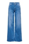 Only Onlmadison Pamuklu Relaxed Fit Yüksek Bel Geniş Paça Jeans Bayan Kot Pantolon 15363267 MAVİ