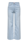 Only Onlmadison Pamuklu Wide Leg Yüksek Bel Bol Paça Jeans Bayan Kot Pantolon 15338289 Buz Mavi