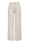 Only Onlmadison Streç Pamuklu Wide Leg Yüksek Bel Geniş Paça Jeans Bayan Kot Pantolon 15310632 EKRU
