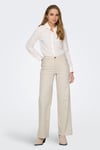Only Onlmadison Streç Pamuklu Wide Leg Yüksek Bel Geniş Paça Jeans Bayan Kot Pantolon 15310632 EKRU