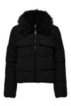 Only Onlmaggi Regular Fit Tüy Detaylı Klasik Yaka Bayan Mont 15322000 SİYAH