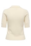 Only Onlmeddi Slim Fit Örme Düğmeli Polo Yaka Bayan T Shirt 15363160 KREM