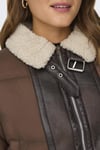 Only Onlmelinda Regular Fit Kemerli Gömlek Yaka Bayan Mont 15324139 KAHVE