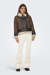 Only Onlmelinda Regular Fit Kemerli Gömlek Yaka Bayan Mont 15324139 KAHVE