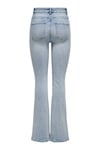 Only Onlmila Streç Pamuklu Yüksek Bel İspanyol Paça Flare Jeans Kadın Kot Pantolon 15313328 AÇIK MAVİ