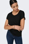 Only Onlmoster Regular Fit Bisiklet Yaka Kadın T Shirt 15106662 SİYAH-SİYAH