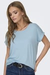 Only Onlmoster Regular Fit Bisiklet Yaka Bayan T Shirt 15106662 AÇIK MAVİ