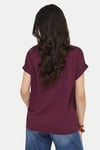 Only Onlmoster Regular Fit Bisiklet Yaka Kadın T Shirt 15106662 VİŞNE
