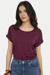 Only Onlmoster Regular Fit Bisiklet Yaka Kadın T Shirt 15106662 VİŞNE