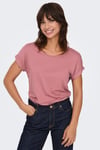 Only Onlmoster Regular Fit Bisiklet Yaka Bayan T Shirt 15106662 BORDO