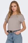 Only Onlmoster Regular Fit Bisiklet Yaka Kadın T Shirt 15106662 PUDRA