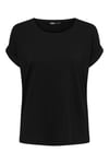 Only Onlmoster Regular Fit Bisiklet Yaka Kadın T Shirt 15106662 SİYAH-SİYAH