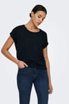 Only Onlmoster Regular Fit Bisiklet Yaka Kadın T Shirt 15106662 SİYAH-SİYAH