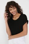 Only Onlmoster Regular Fit Bisiklet Yaka Bayan T Shirt 15106662 SİYAH