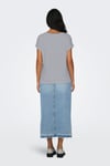 Only Onlmoster Streç Çizgili Regular Fit Bisiklet Yaka Bayan T Shirt 15206243 KREM-LACIVERT