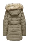 Only Onlnewluna Kapitoneli Regular Fit Kapüşonlu Şişme Bayan Mont 15304781 TAŞ