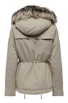 Only Onlnewstarline Regular Fit Yumuşak Tüy Detaylı Kapüşonlu Bayan Mont 15297128 BEJ