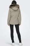 Only Onlnewstarline Regular Fit Yumuşak Tüy Detaylı Kapüşonlu Bayan Mont 15297128 BEJ