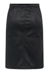 Only Onloline Regular Fit Suni Deri Yırtmaçlı Bayan Etek 15357433 SİYAH