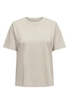 Only Onlonly % 100 Pamuk Regular Fit Bisiklet Yaka Bayan T Shirt 15270390 BEJ