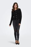 Only Onlpetra Regular Fit Bisiklet Yaka Hırka Bayan Kazak 15350655 SİYAH