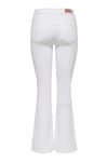Only Onlreese Pamuklu Slim Fit Normal Bel Geniş Paça Jeans Bayan Kot Pantolon 15309845 BEYAZ