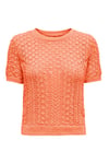 Only Onlsaga Pamuklu Regular Fit Bisiklet Yaka Örme Bayan Bluz 15339662 KAVUN