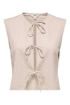 Only Onlsakura Regular Fit Yuvarlak Yaka Bağlama Detaylı Kadın Yelek 15366877 AÇIK BEJ