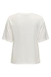 Only Onlsanni Taşlı Pamuklu Regular Fit Bisiklet Yaka Bayan T Shirt 15346650 BEYAZ-GRİ