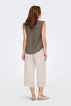 Only Onlsiesta Keten Karışımlı Regular Fit Klasik Yaka Kadın Bluz 15367416 VİZON