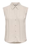 Only Onlsiesta Keten Karışımlı Regular Fit Klasik Yaka Kadın Bluz 15367416 TAŞ
