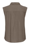 Only Onlsiesta Keten Karışımlı Regular Fit Klasik Yaka Kadın Bluz 15367416 VİZON