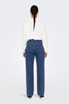 Only Onlsılje Pamuklu Straight Fit Yüksek Bel Düz Paça Jeans Kadın Kot Pantolon 15319938 MAVİ