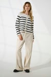 Only Onlsilla % 100 Pamuk Relaxed Fit Normal Bel Geniş Paça Jeans Bayan Kot Pantolon 15328125 EKRU