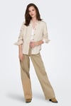 Only Onlsilla % 100 Pamuk Slim Fit Çift Cepli Bayan Kot Gömlek 15338783 EKRU